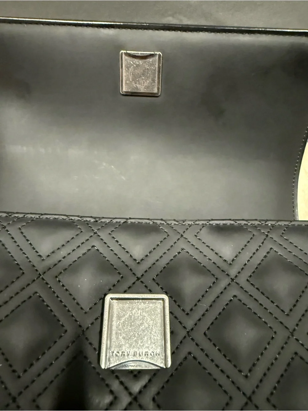 Tory Burch Black Quilted Shoulder Bag with Tassel